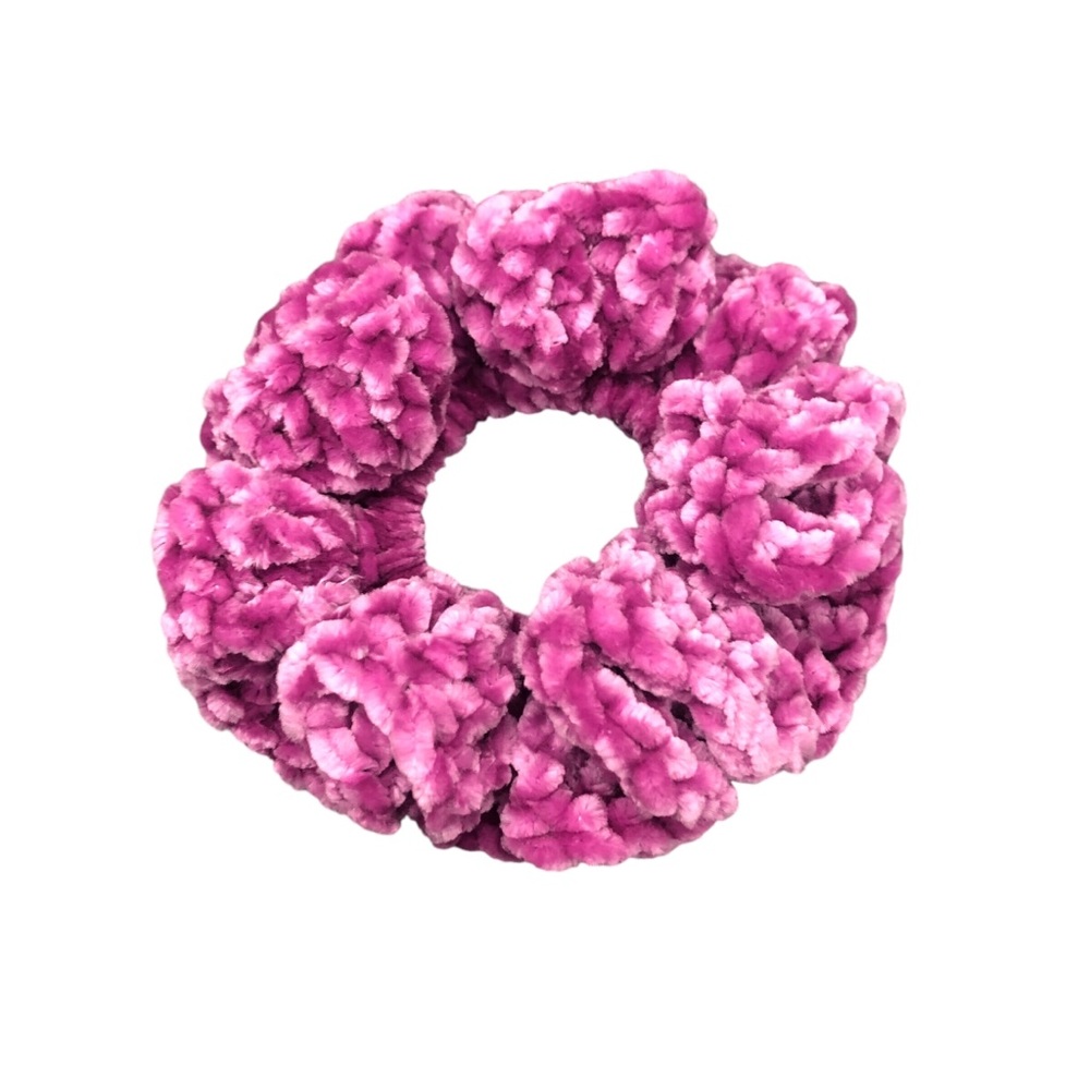 Electric Violet Hair Scrunchie - Luxe Velour Sparkle Hair Tie